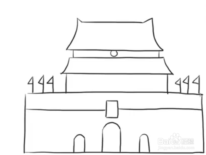 幼儿园简笔画天安门