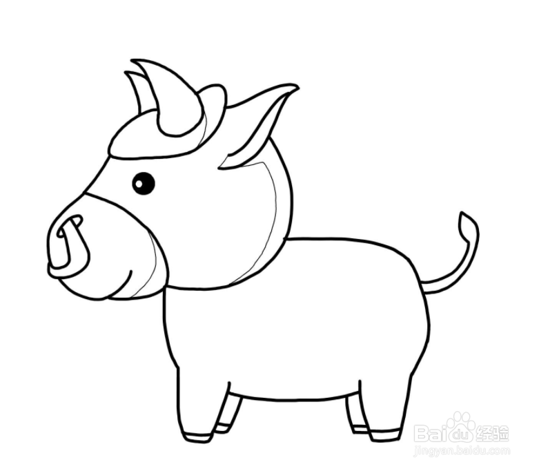 小牛简笔画 简单图片