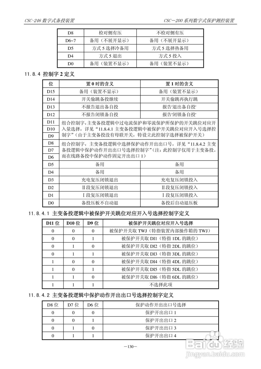 四方CSC-246数字式备用电源自动投入装置说明书:[14]