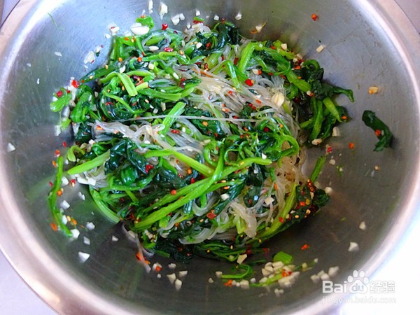 菠菜拌粉丝的做法