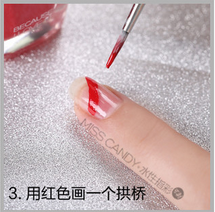 美甲教程怎么用甲油涂美甲花式彩虹