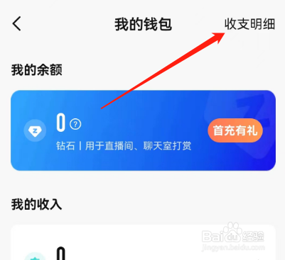 安卓版比心直播如何查看收支明细