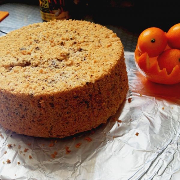 黄桃巧克力戚风裸蛋糕