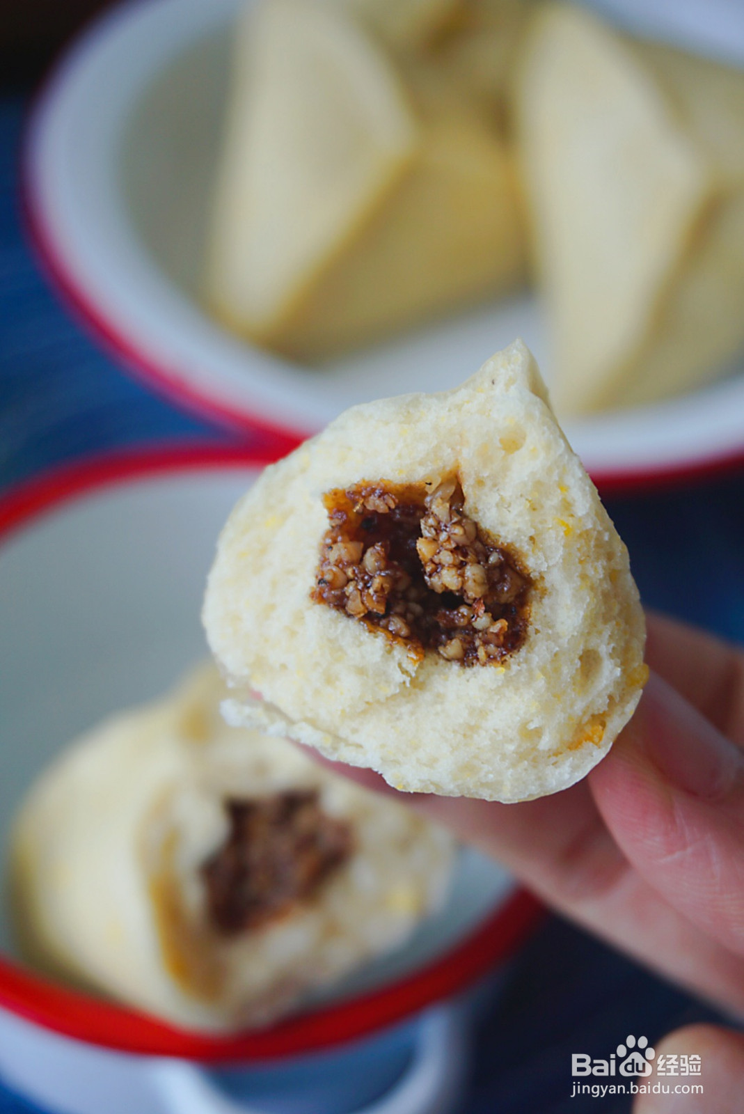 红糖花生芝麻三角包的做法