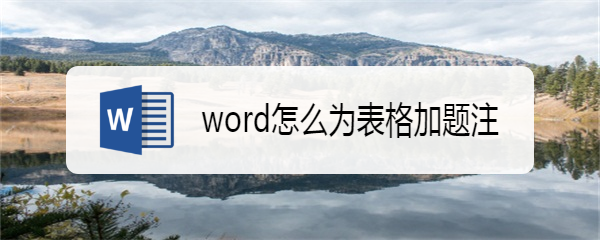 word怎么为表格加题注