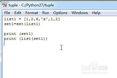 Python中的元组和集合