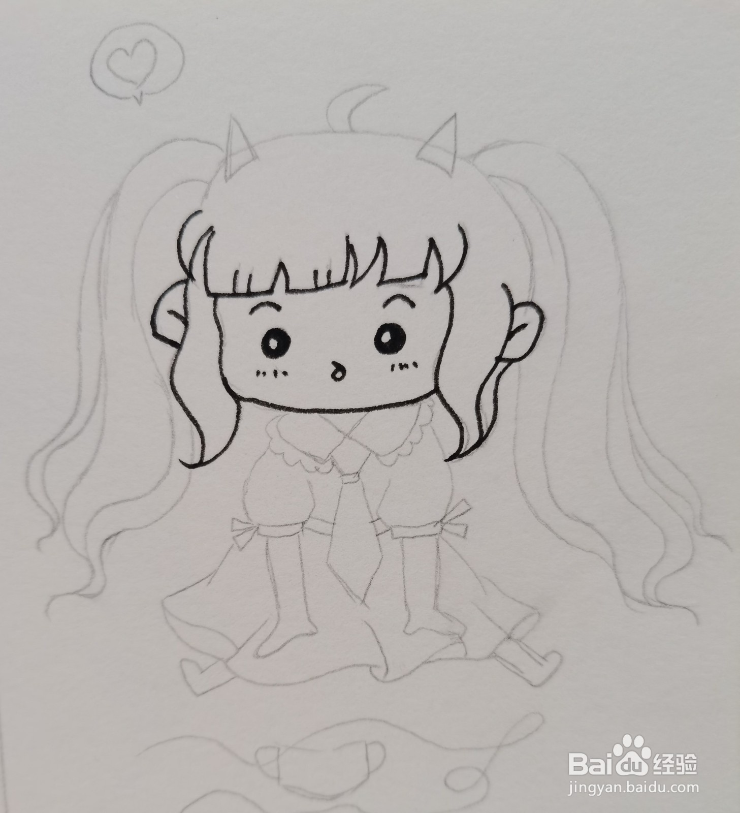 怎样画黑白动漫女孩