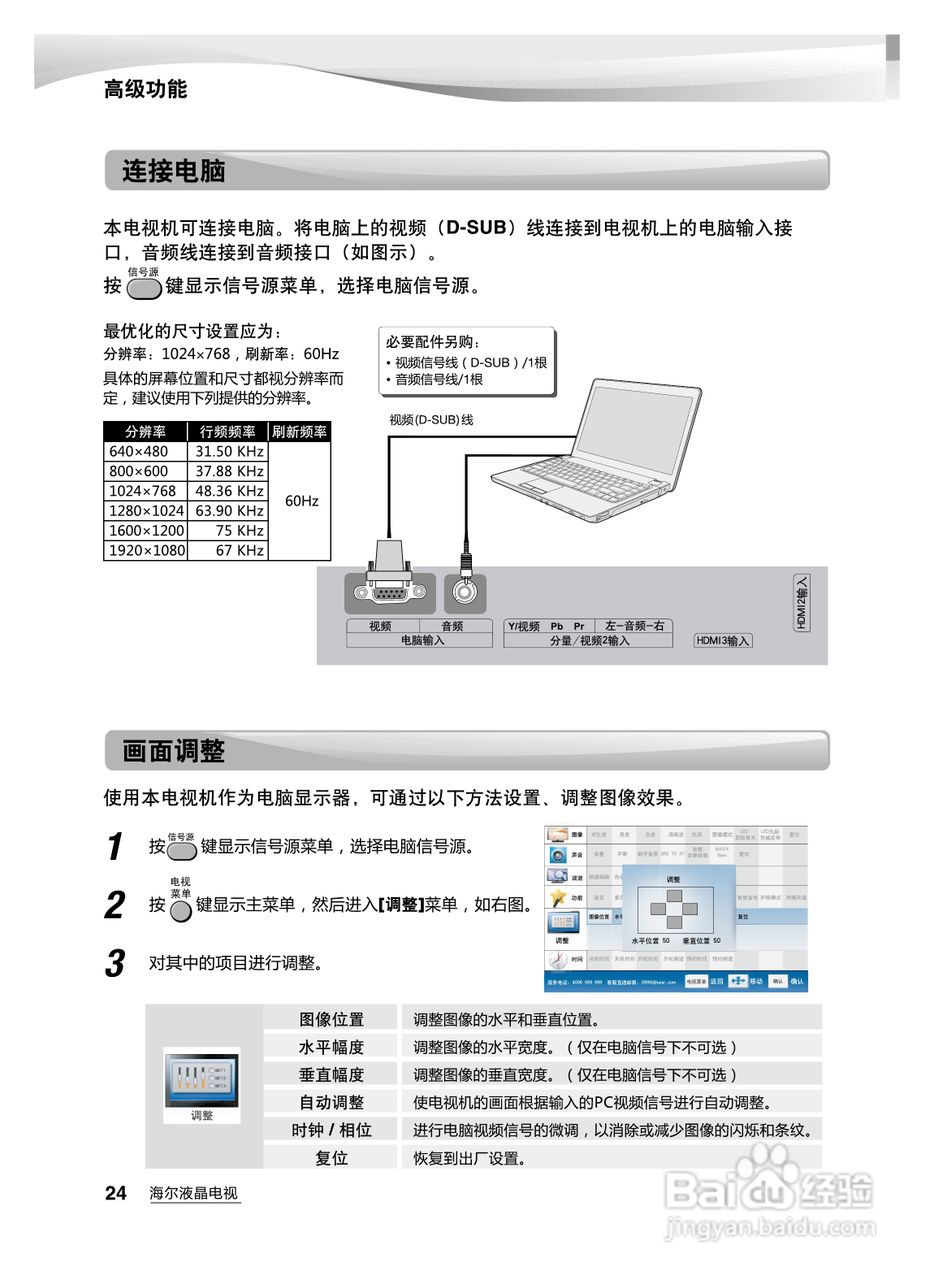 海尔LE55H300液晶彩电使用说明书:[3]