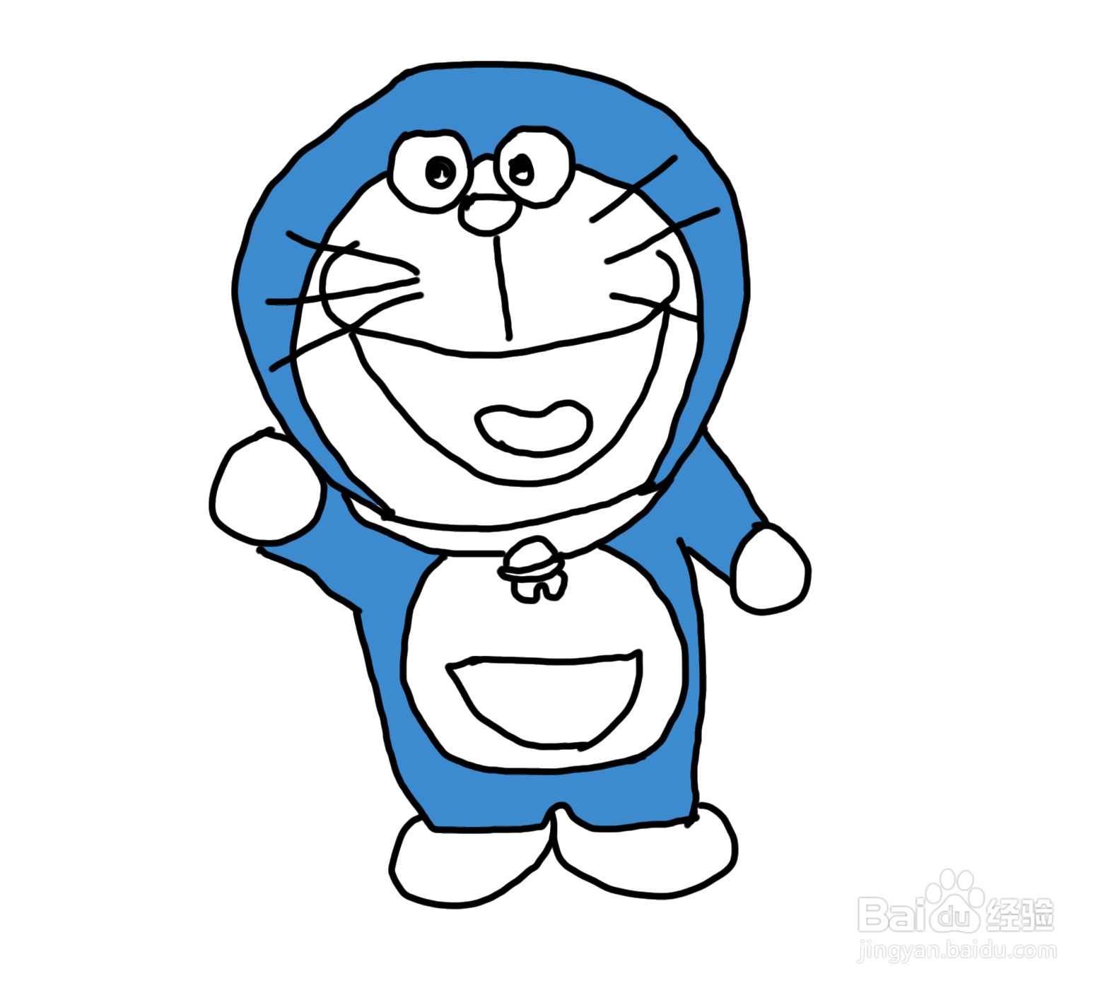 怎么画儿童彩色简笔画卡通动画人物哆啦A梦