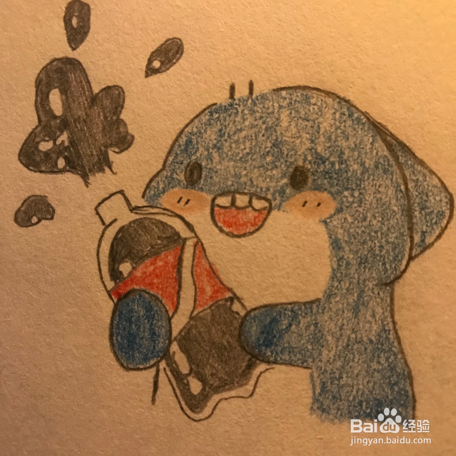 【简笔画教程】胖胖的小鲨鱼