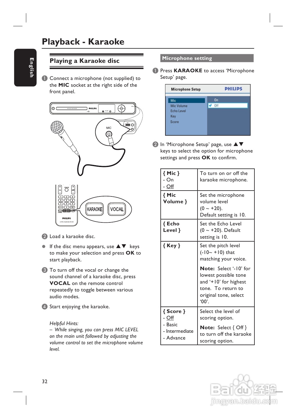 PHILIPS HTS3265 USB/卡拉OK 5.1声道家庭剧院使用说明:[2]