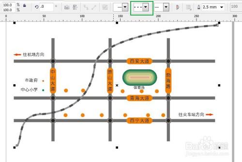 coreldraw画局部地图