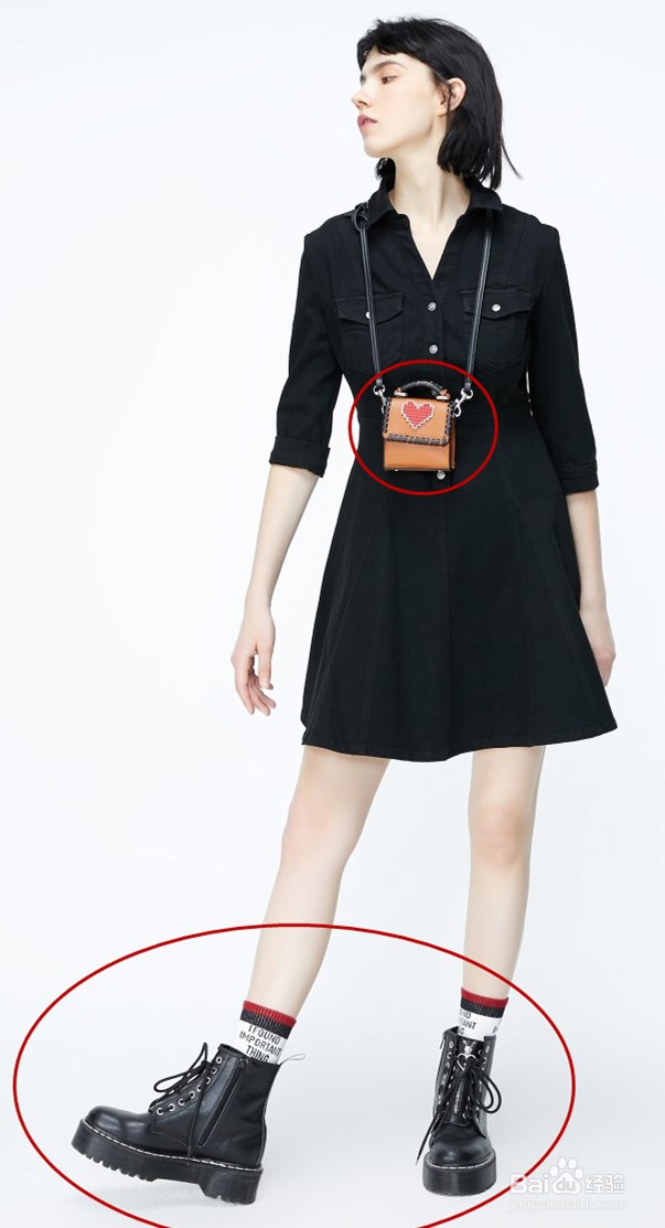 简约黑色系裙子穿搭
