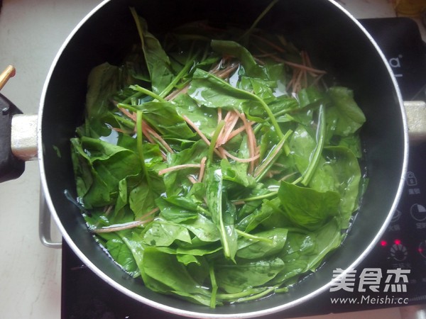菠菜拌粉丝的做法