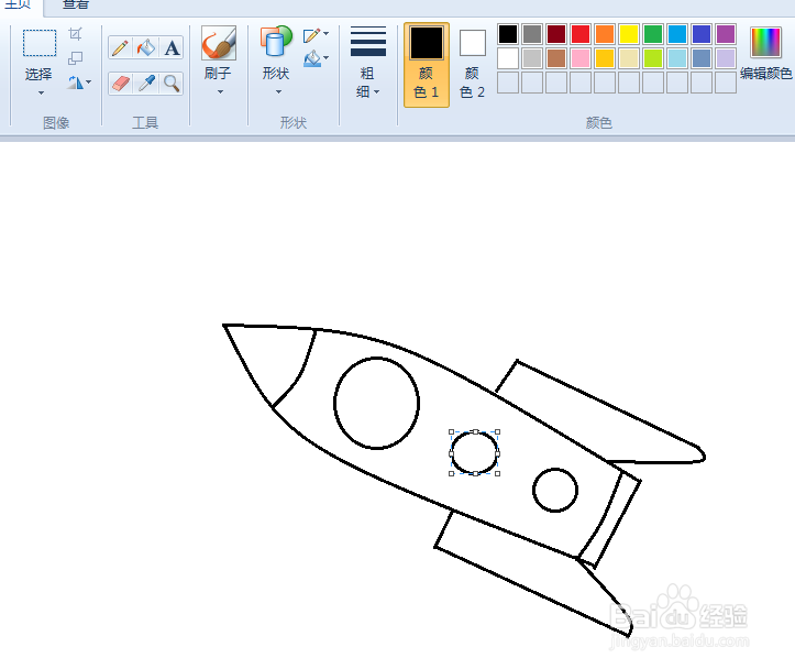 卡通火箭简笔画怎么画？