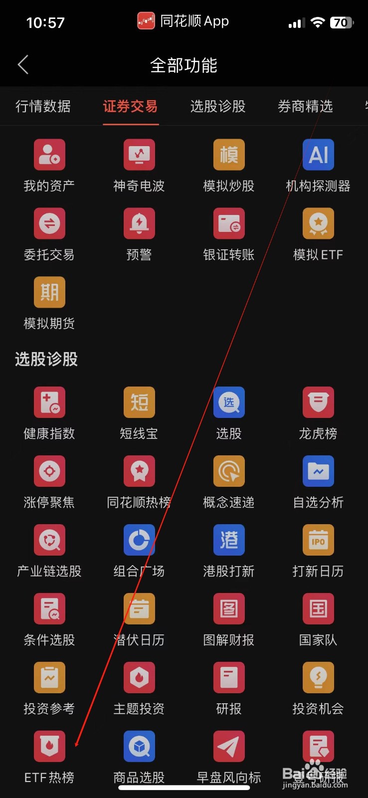 同花顺怎样查看ETF热榜