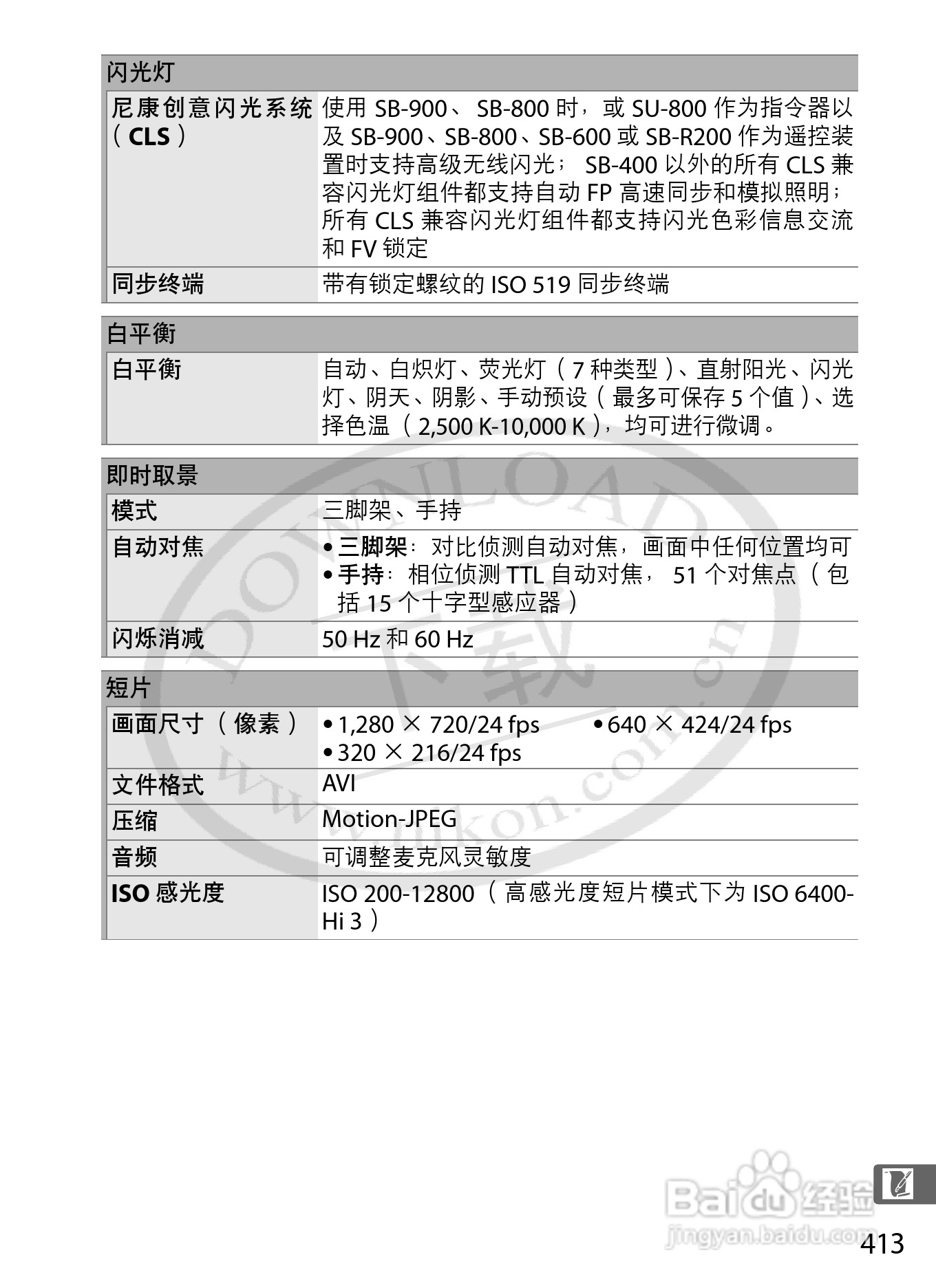 尼康D3S数码相机使用说明书:[45]