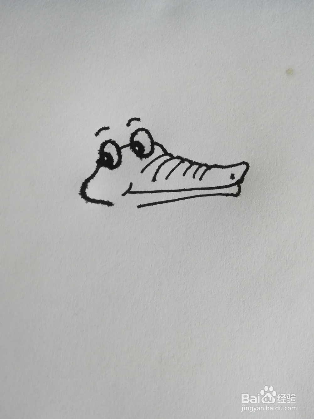 鳄鱼的简笔画过程，简笔画鳄鱼