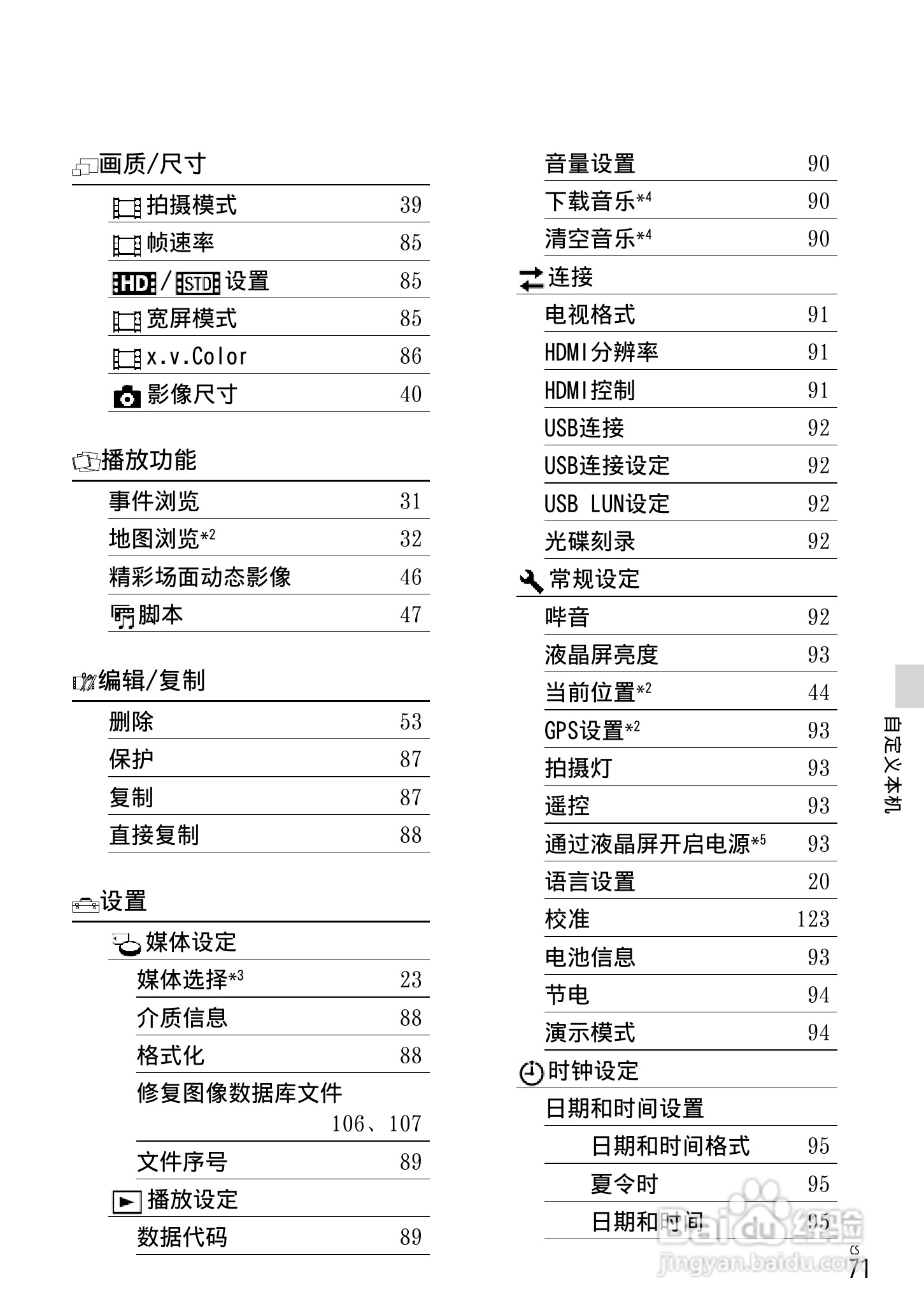 SONY索尼 HDR-CX760E CX760VE数码摄像机说明书:[8]