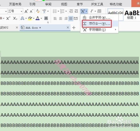 WPS文字如何设置双行合一