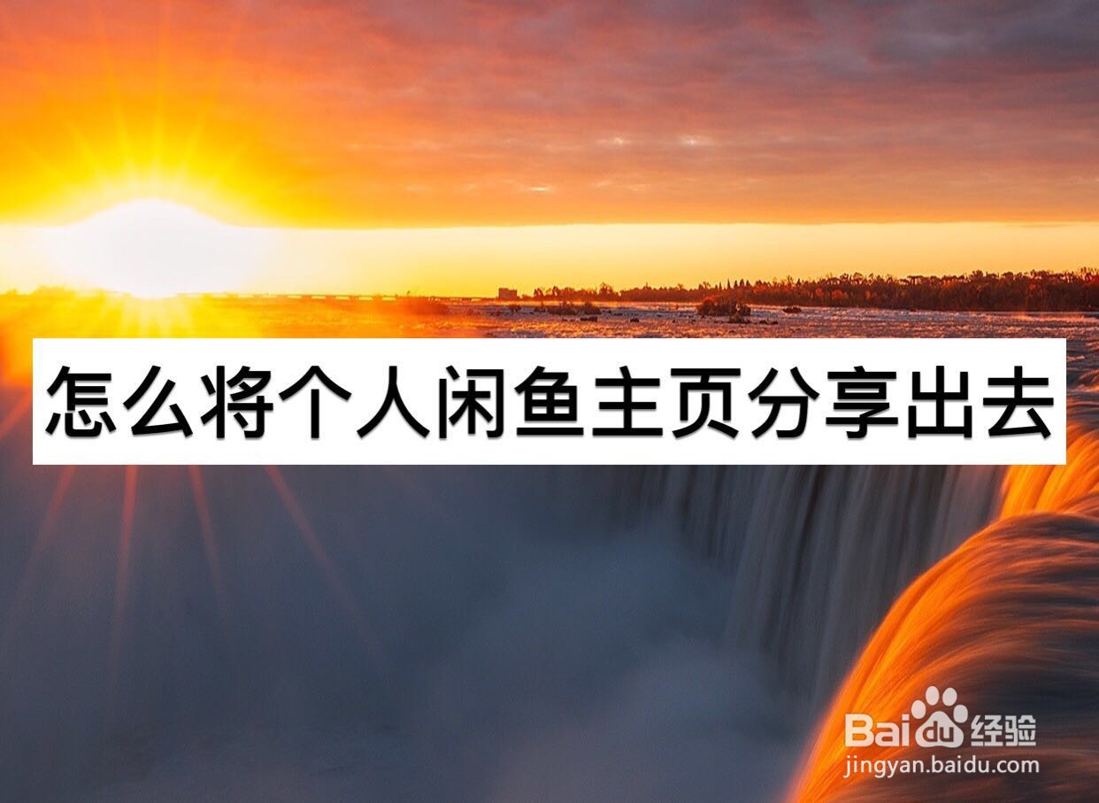 怎么将个人闲鱼主页分享出去