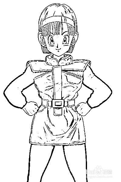 简笔画动漫人物七龙珠布尔玛的画法