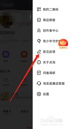 点淘用户怎么在APP反馈问题
