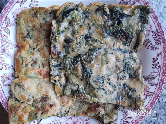 美味茼蒿鸡蛋饼