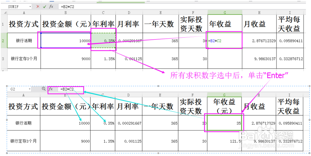 Excel中多个数求和、差、积、商怎么计算