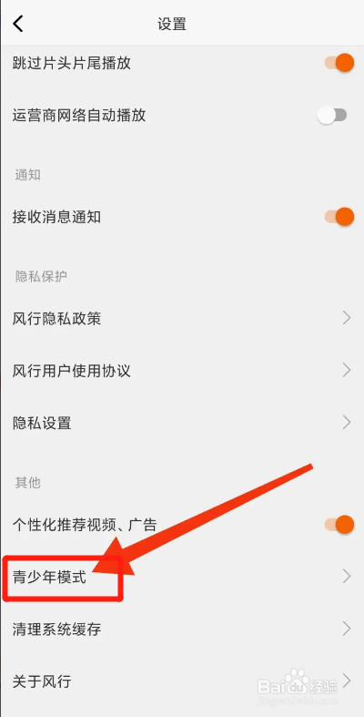 风行视频APP如何开启青少年模式