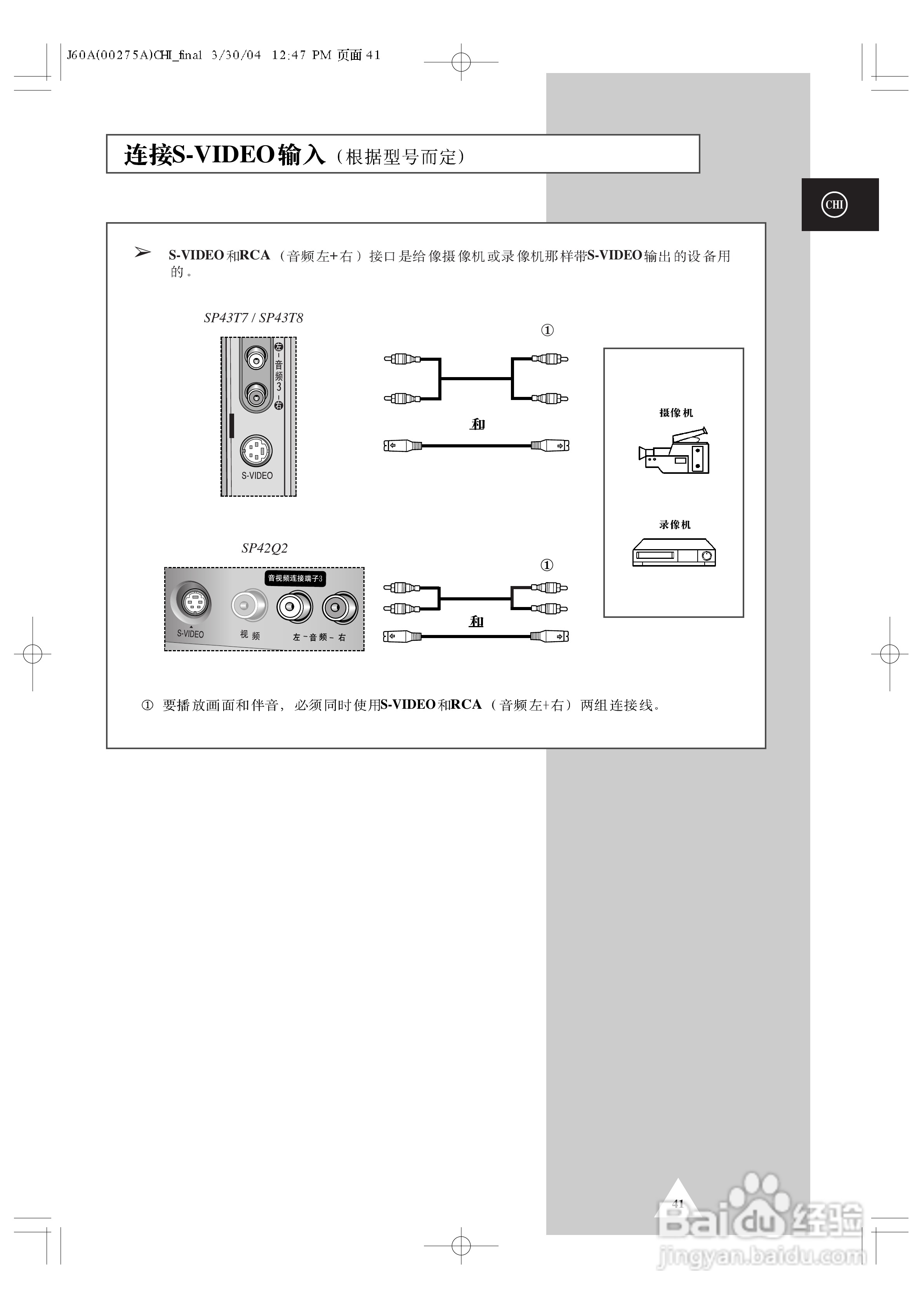 三星SP43T7HX背投影彩色电视机使用说明书:[5]