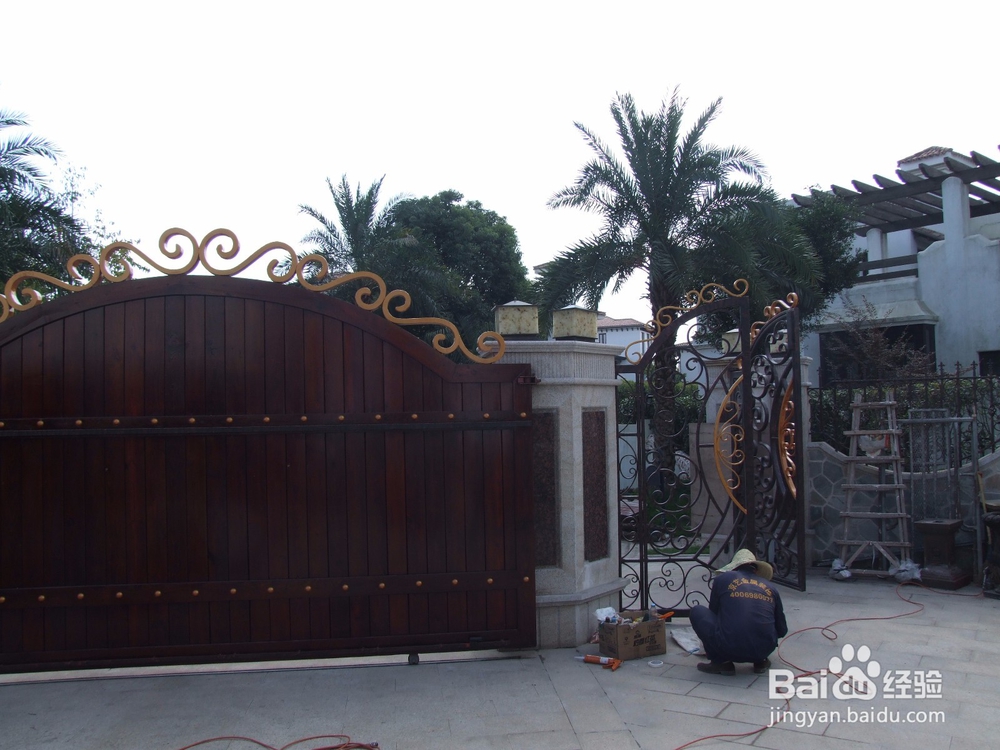 别墅花园铁艺大门定制