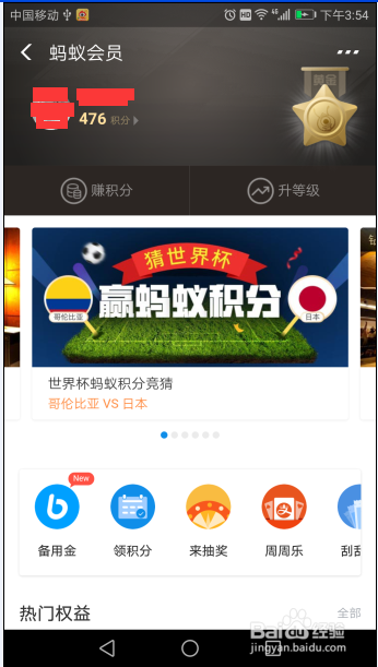 蚂蚁积分的赚取跟应用