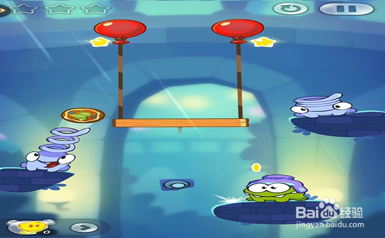 手机游戏割绳子2关卡4-9三星攻略