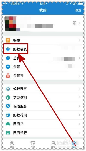 怎样使用蚂蚁会员积分兑换支付宝帐户安全险？