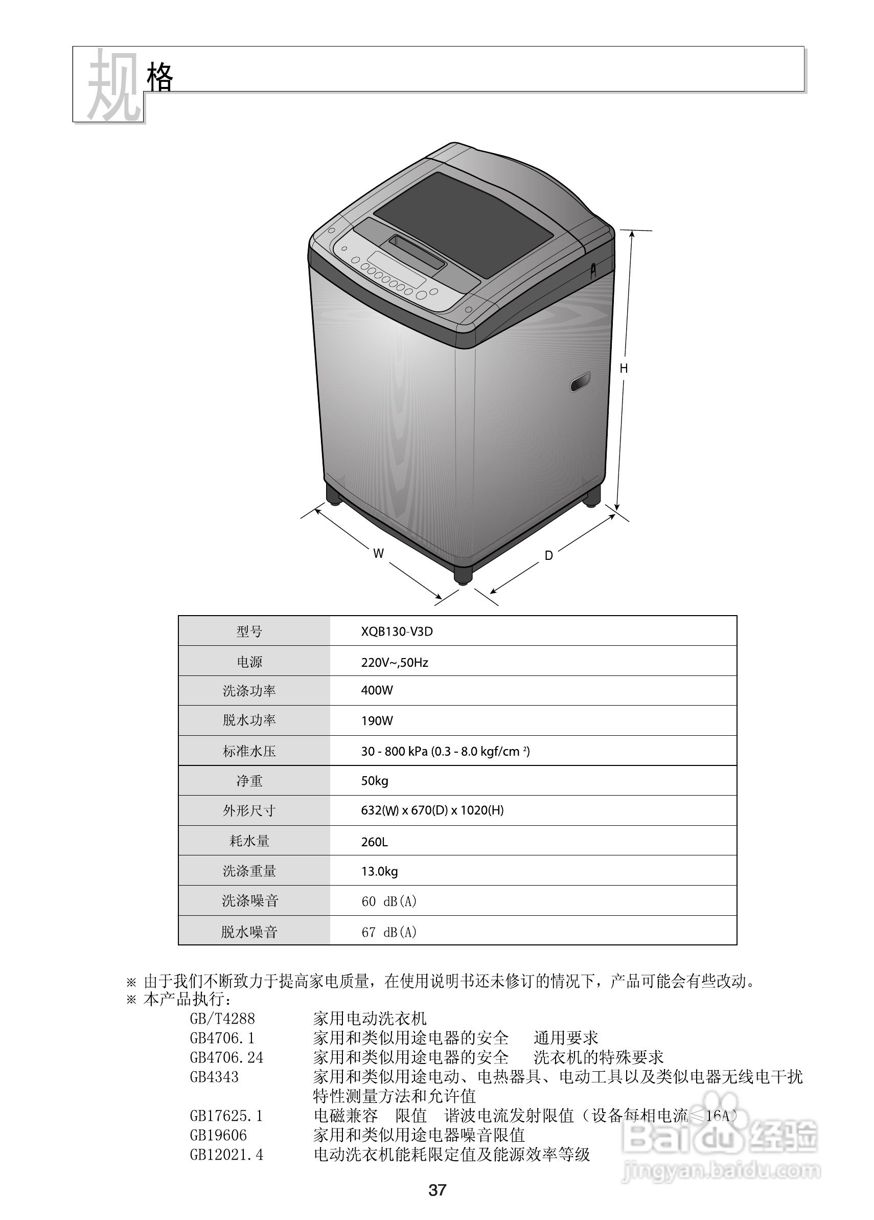 LG XQB130-V3D洗衣机使用说明书:[4]