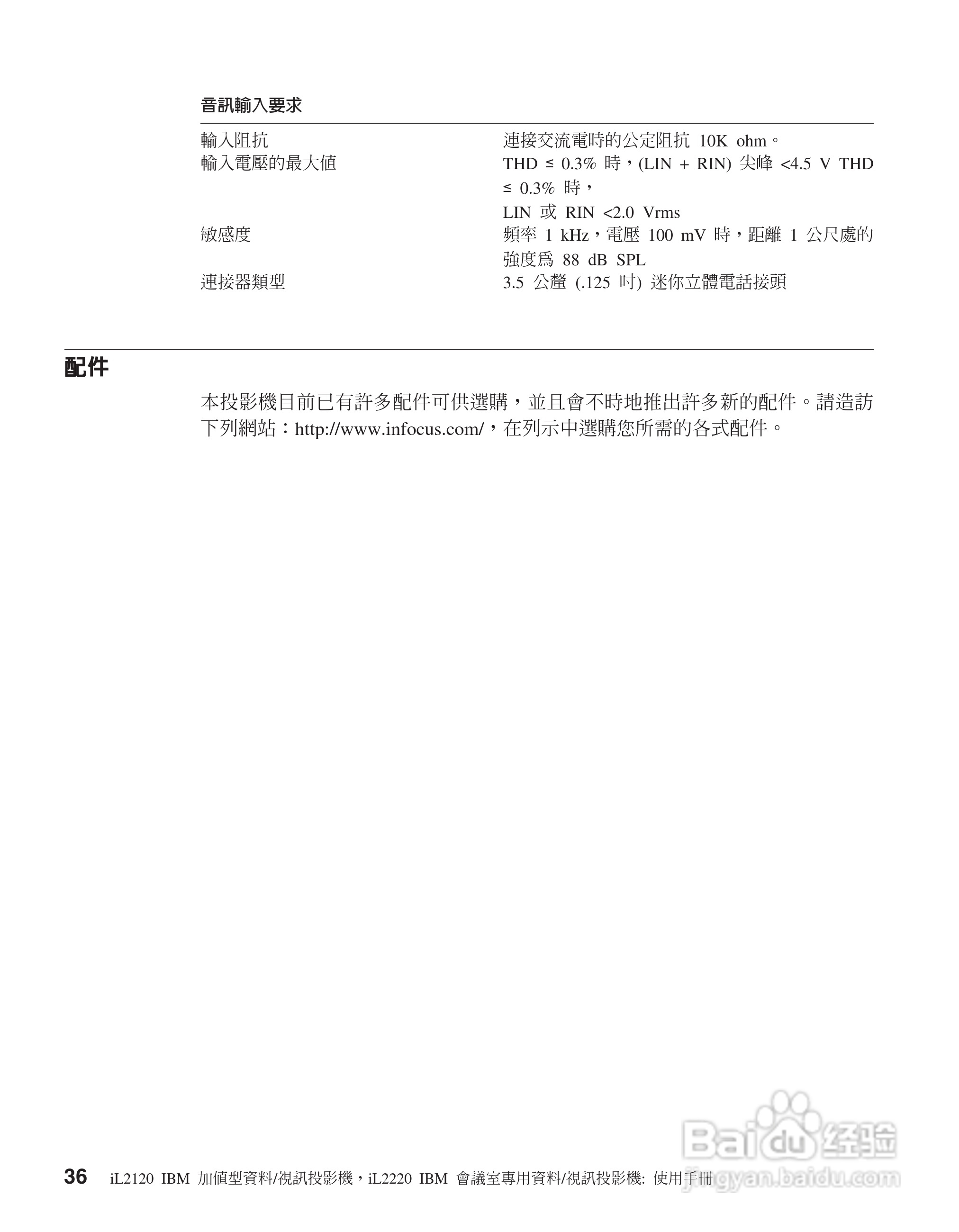 IBM iL2120投影机说明书:[5]