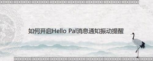 如何开启Hello Pal消息通知振动提醒