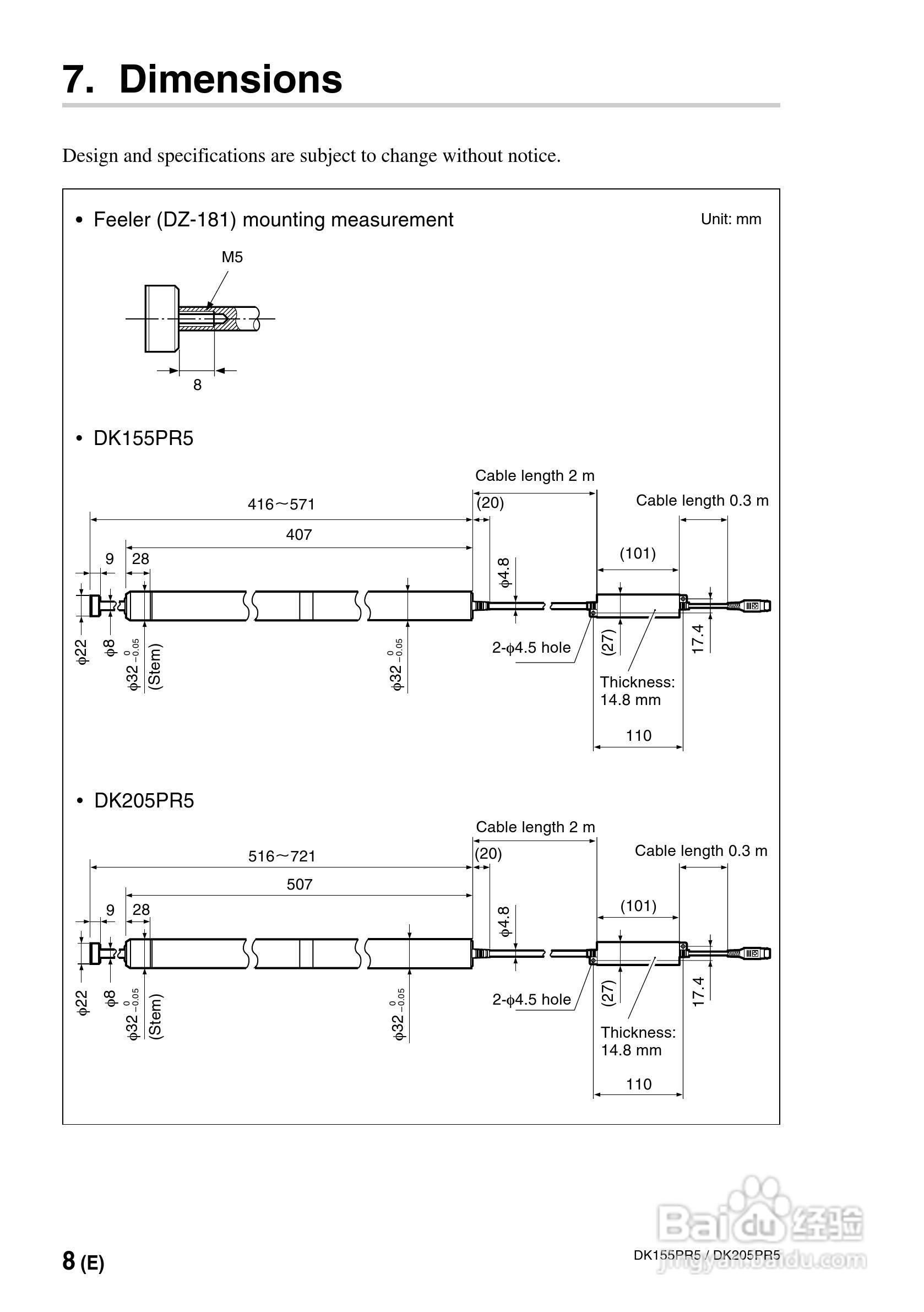 SONY DK155PR5PR5/DK205PR5数字测量器使用说明书:[5]