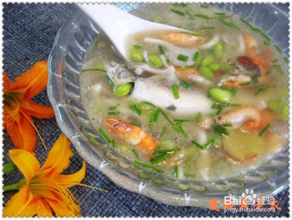 粤菜河鲜毛豆汤的做法