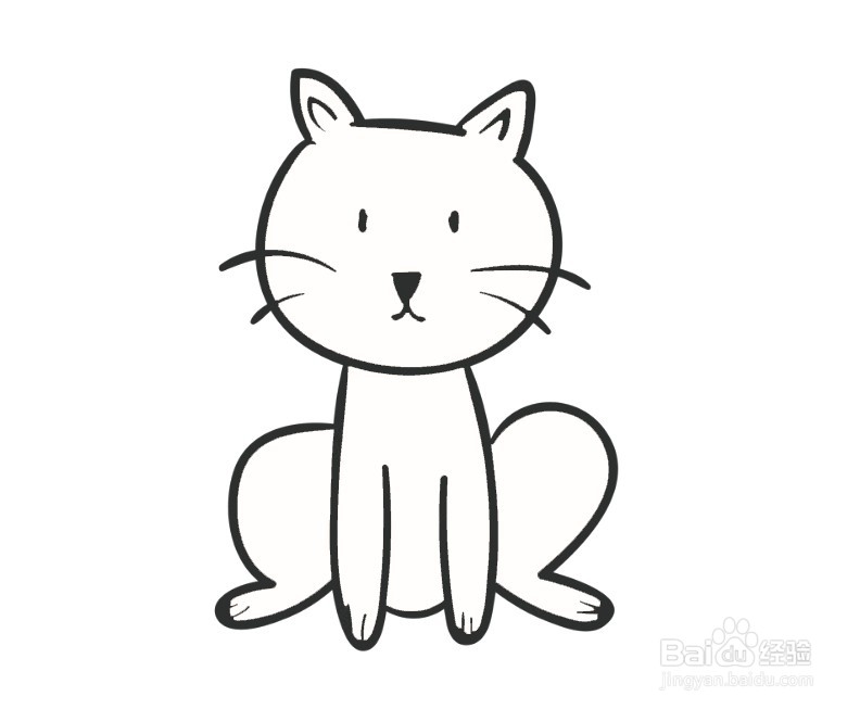 最简洁的猫咪简笔画