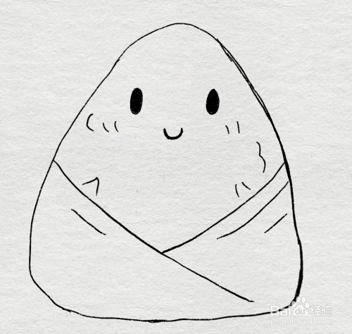 简笔画--如何画卡通版可爱的小粽子-百度经验