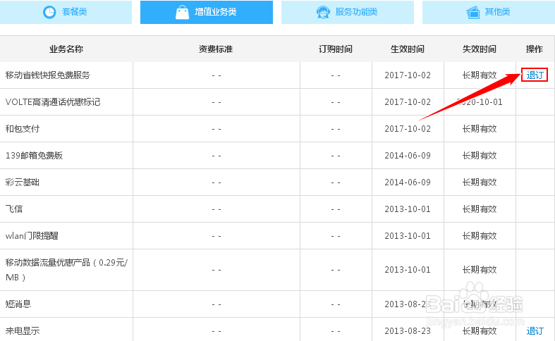 中国移动网上营业厅怎么退订业务