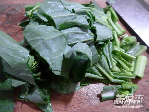 鸡蛋油菜蕻炒年糕