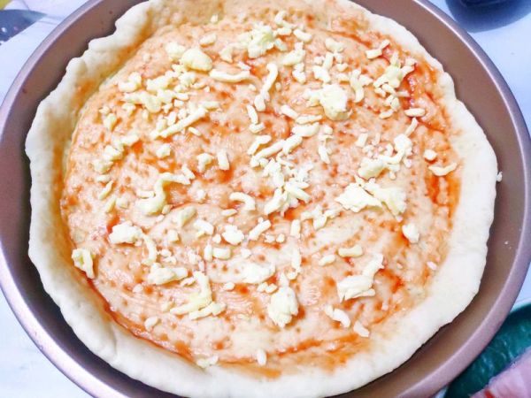 咸蛋黄培根披萨