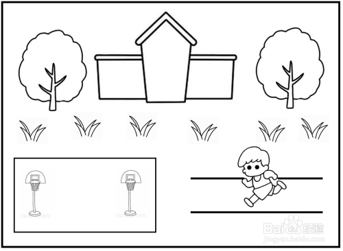 小學圖片簡筆畫 校園