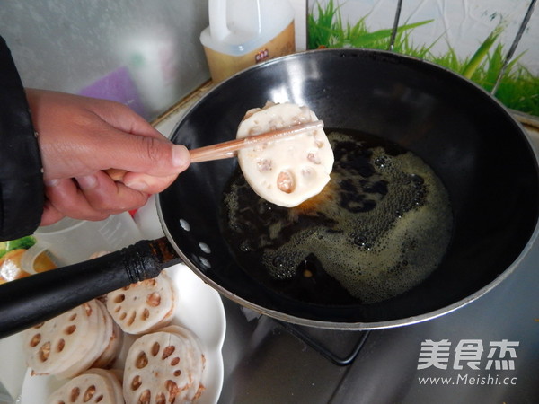 炸藕盒的家常做法