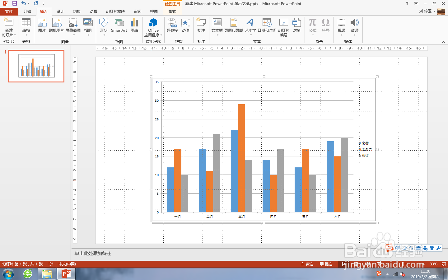 PPT 2013，通过对象插入excel图像表格