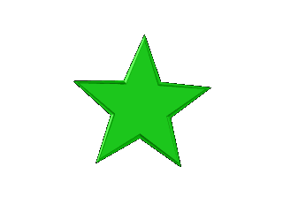 如何给五角星添加绿色斜角和旋转效果