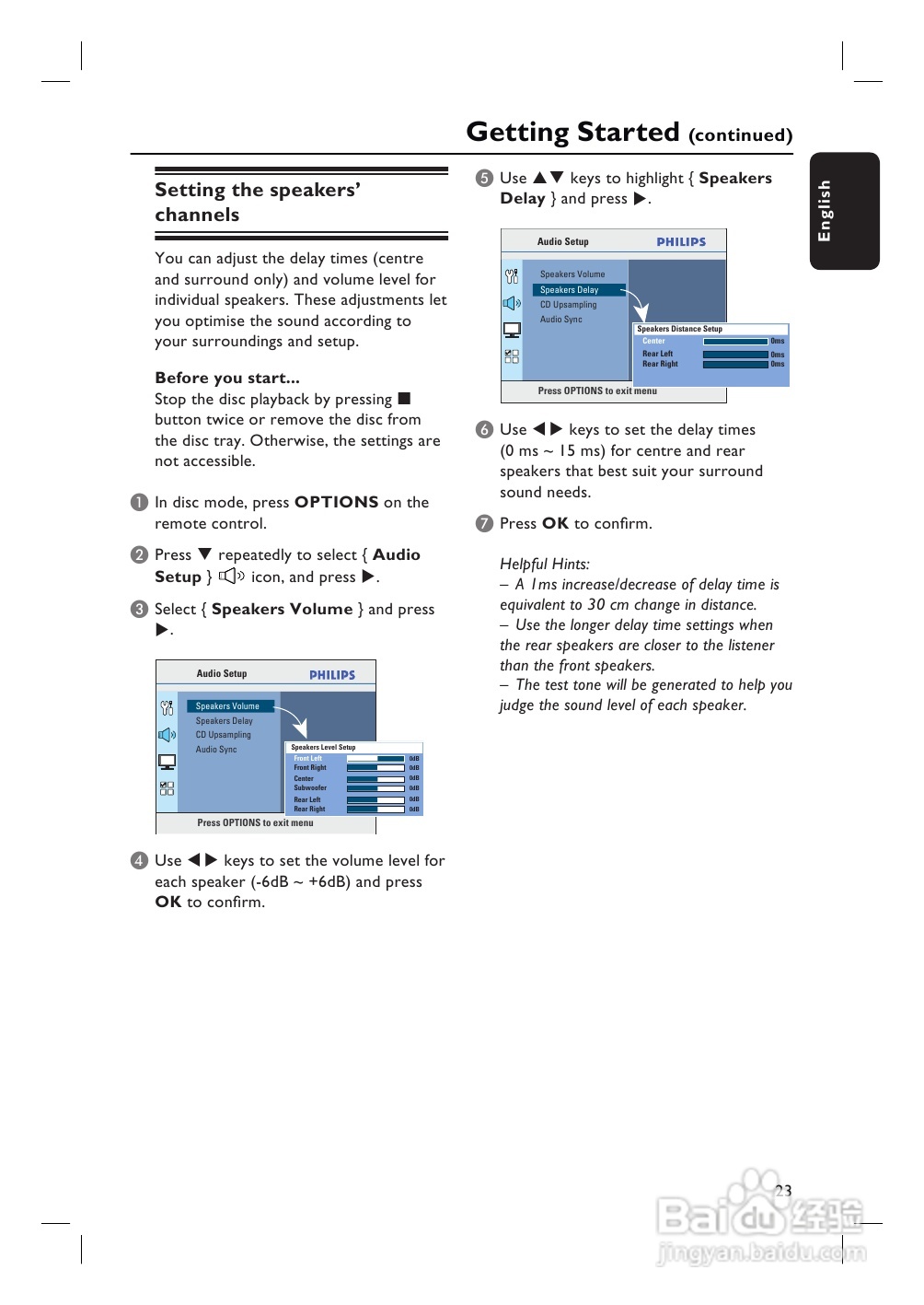 PHILIPS HTS3265 USB/卡拉OK 5.1声道家庭剧院使用说明:[2]